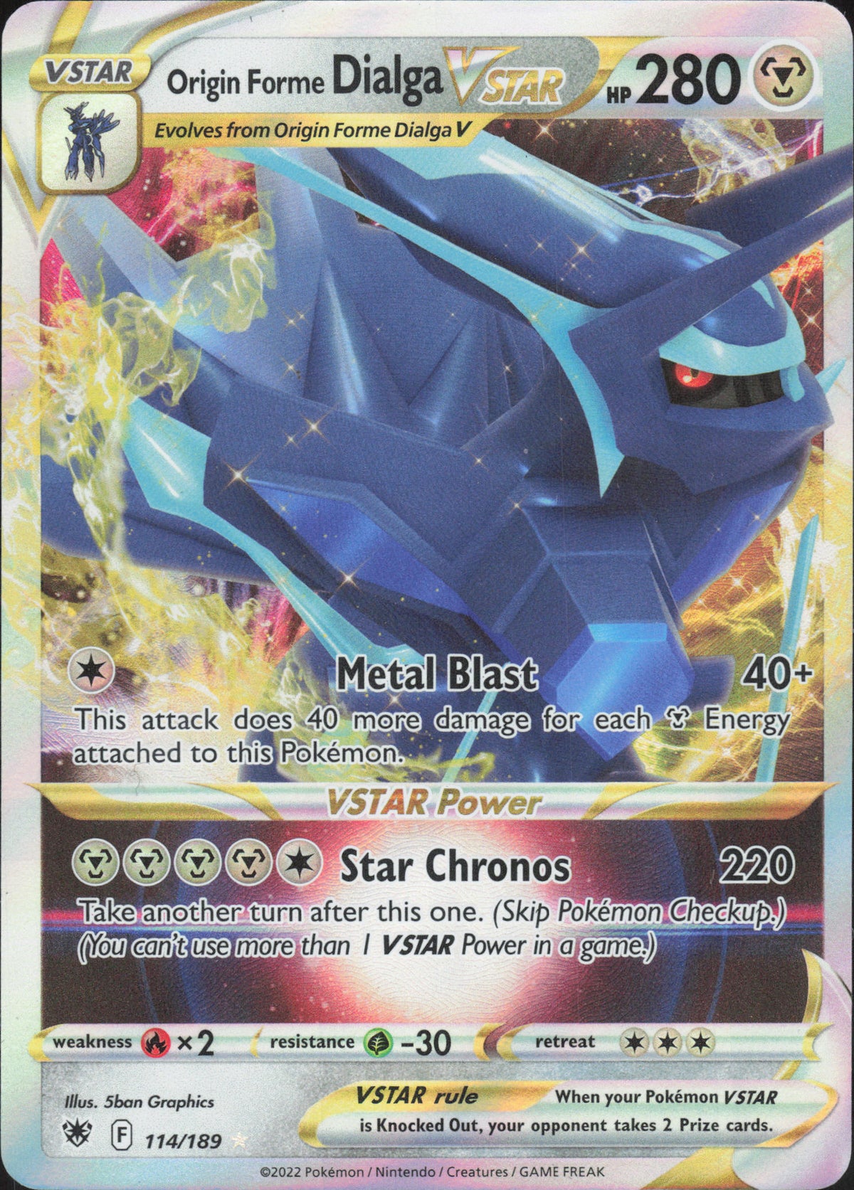 Origin Forme Dialga VSTAR – 114/189 – Astral Radiance – Englisch