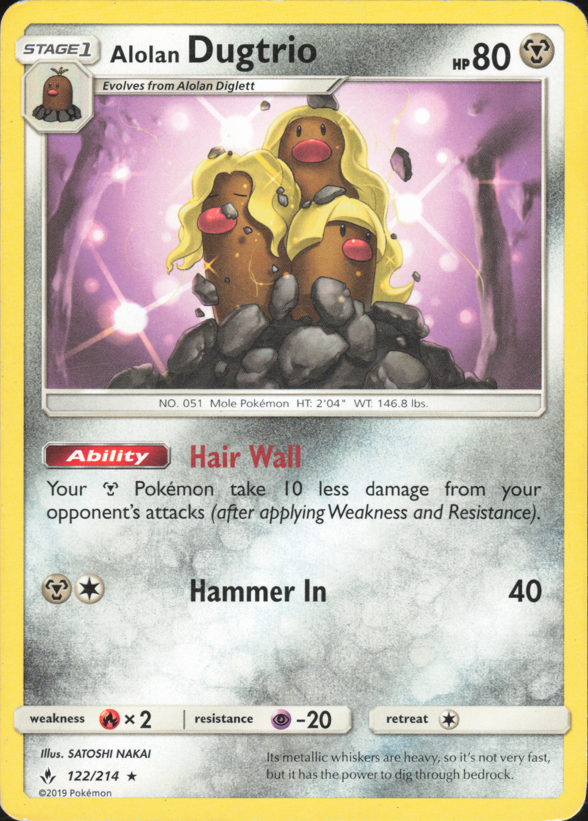 Alolan Dugtrio 122/214 Vorderseite