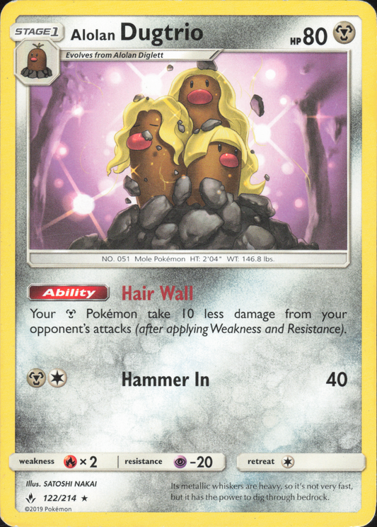 Alolan Dugtrio 122/214 Vorderseite