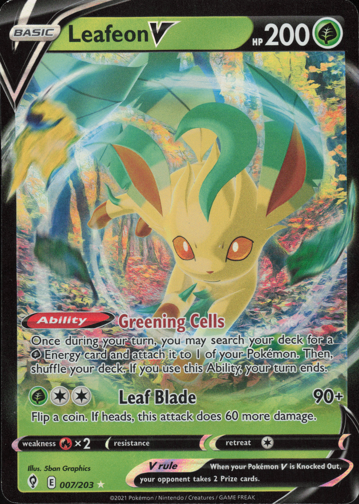 Leafeon V – 007/203 – Evolving Skies – Englisch