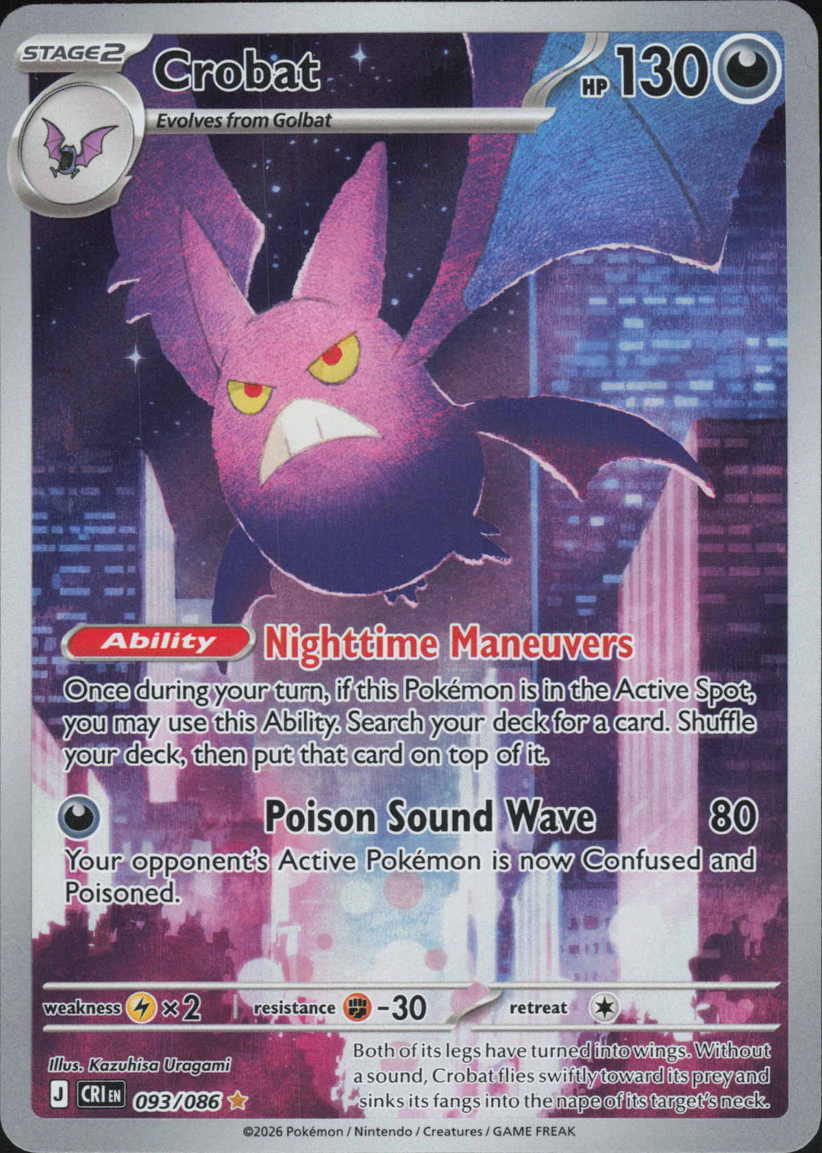 Crobat 093/086 – Chaos Rising – Englisch – Near Mint