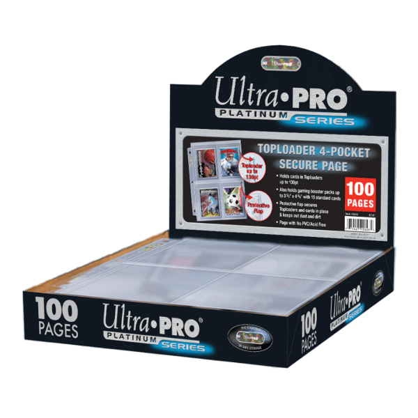 Ultra Pro Premium Series 4-Pocket Secure Pages für Toploader – 100er Pack
