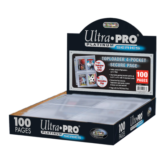 Ultra Pro Premium Series 4-Pocket Secure Pages für Toploader – 100er Pack