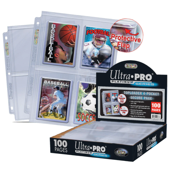 Ultra Pro Premium Series 4-Pocket Secure Pages für Toploader – 100er Pack