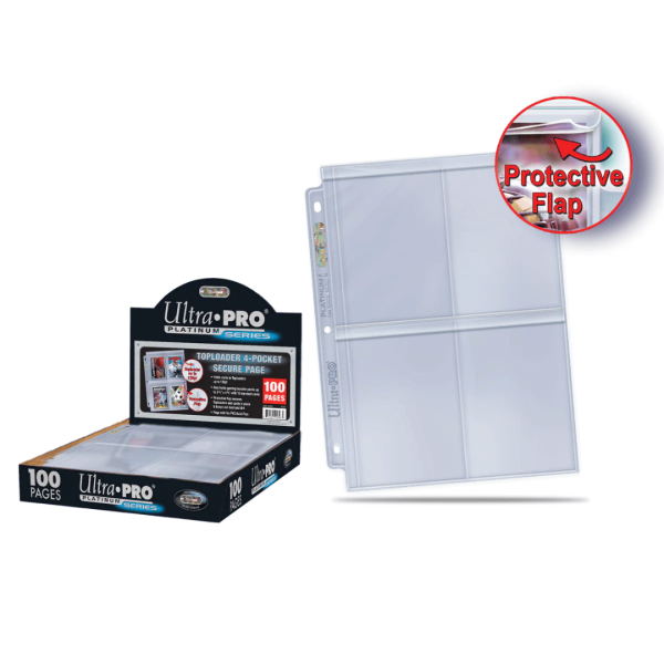 Ultra Pro Premium Series 4-Pocket Secure Pages für Toploader – 100er Pack
