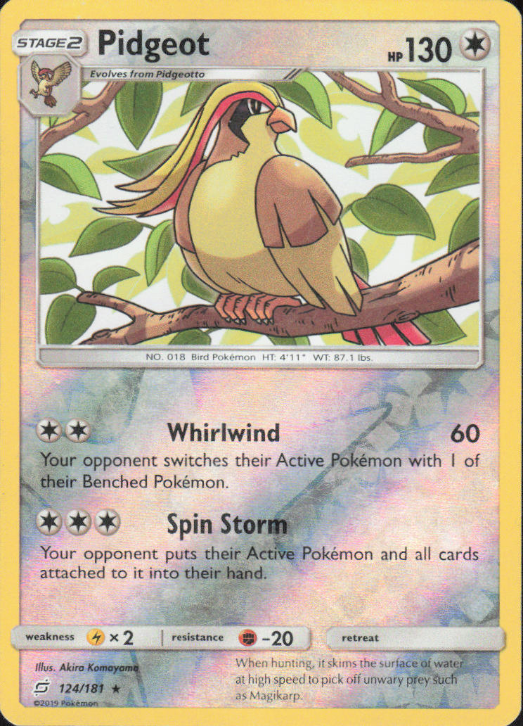 Pidgeot Reverse Holo 124/181 Vorderseite