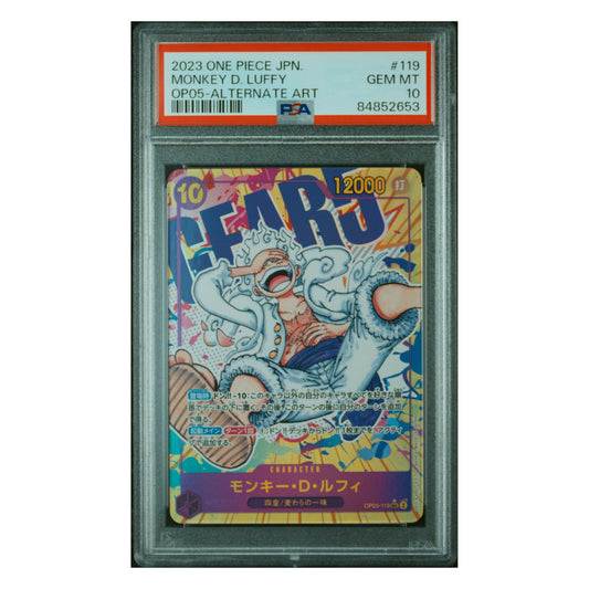 Monkey.D.Luffy OP05-119 Secret Rare Alternate Art – Awakening of the New Era – Japanisch – PSA 10 GEM MT
