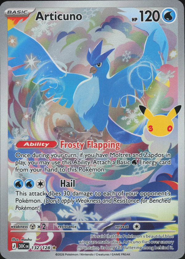 Articuno 132/128 – 30th Celebration – Englisch – Illustration Rare