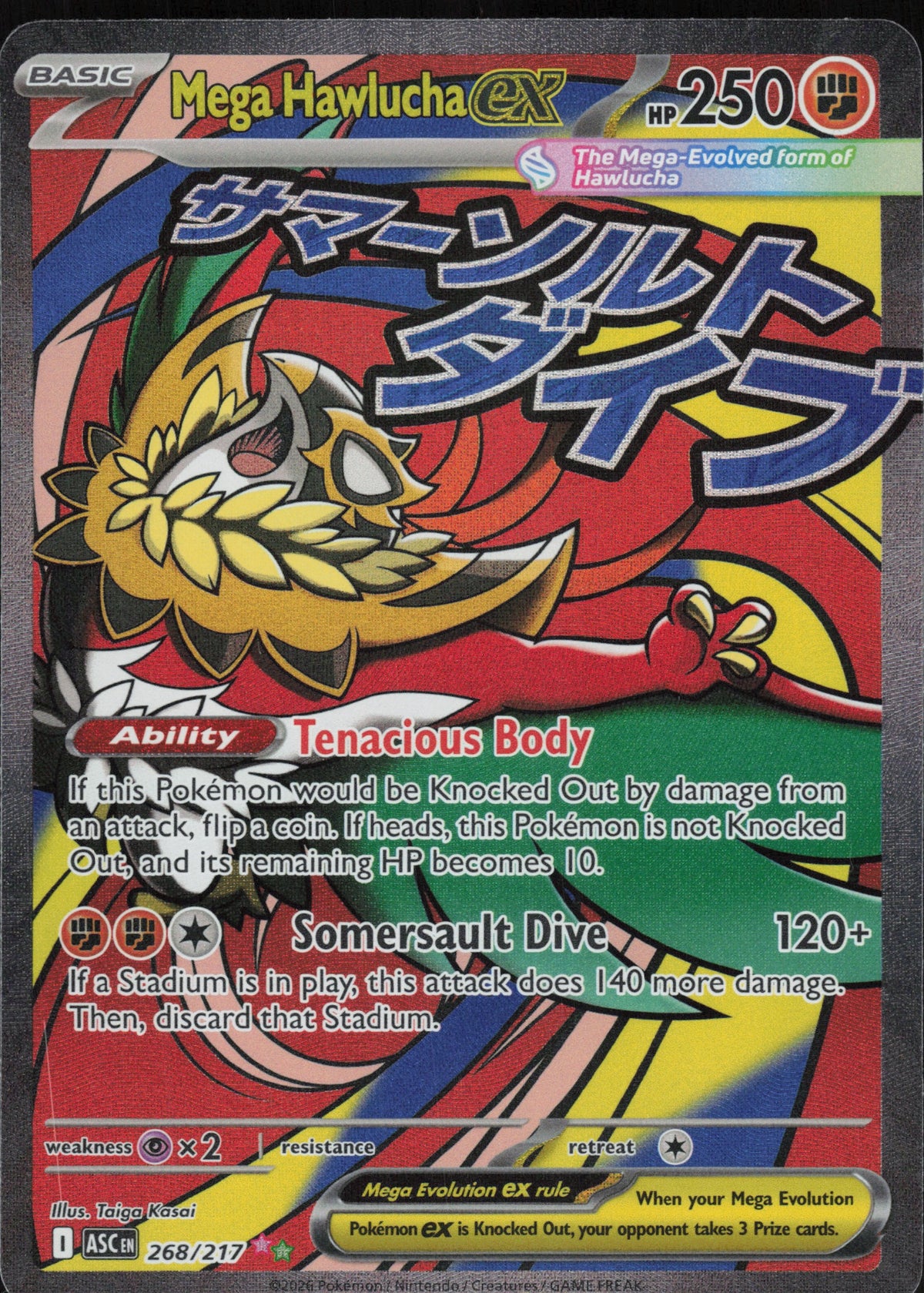 Mega Hawlucha ex 268/217 Vorderseite