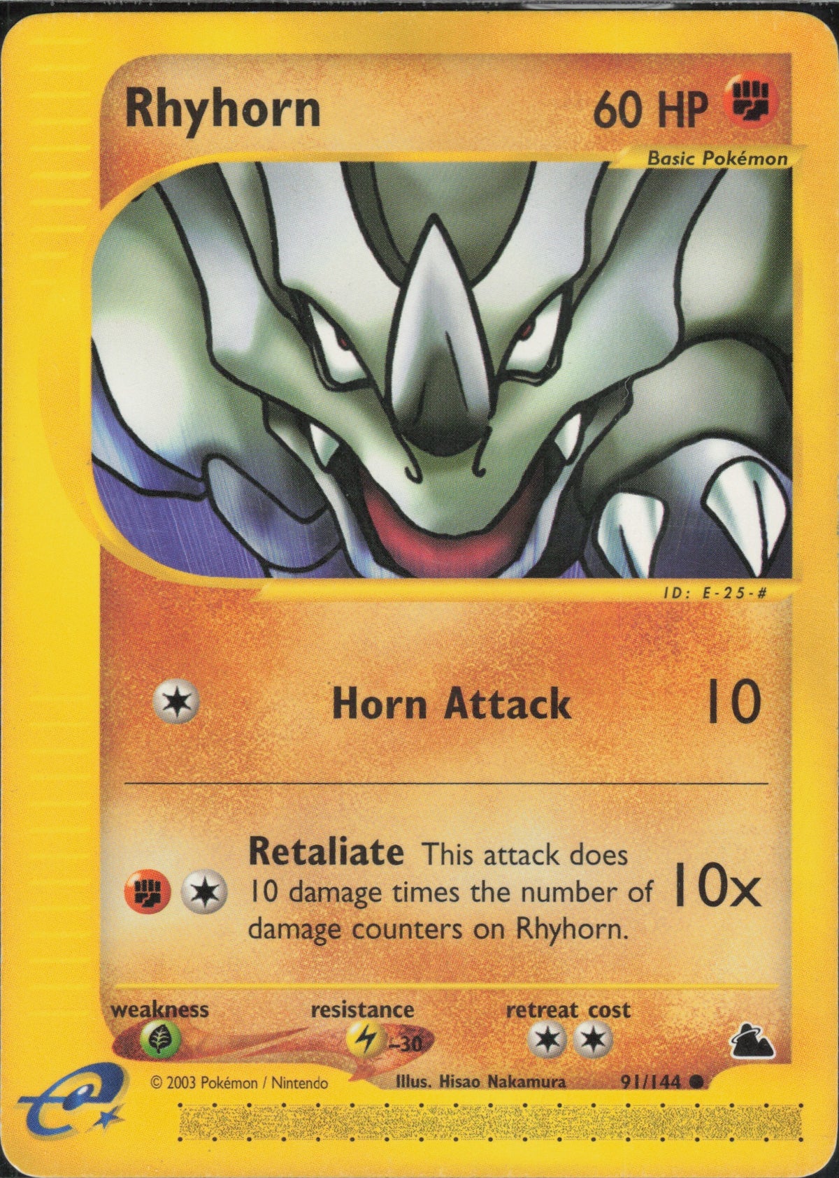 Rhyhorn 91/144 Skyridge Vorderseite