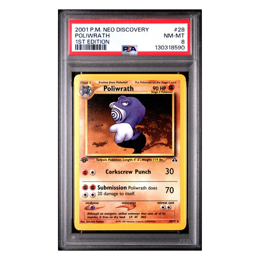 Poliwrath 28/75 1st Edition – Neo Discovery – Englisch – PSA 8 NM-MT