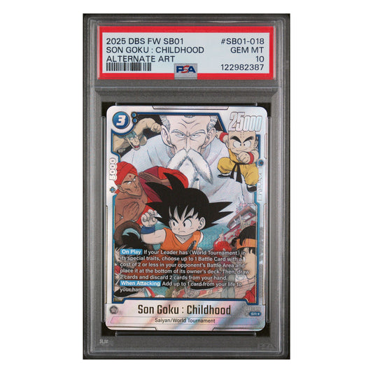 Son Goku : Childhood SB01-018 Alternate Art – Manga Booster 01 – Englisch – PSA 10 GEM MT