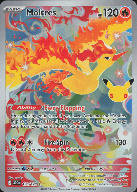 Pokémon - Moltres 130/128 30th Celebration (EN) - LP
